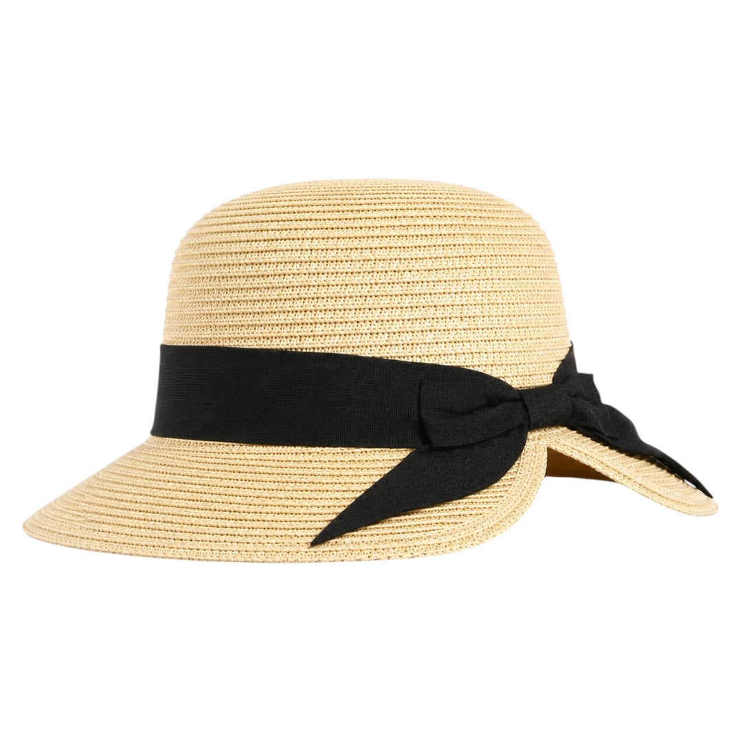 Hatvi Classic Bow Sun Hat – Beige Women's Summer Beach Hat