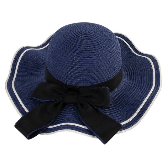Hatvi Elegant Wave Brim Sun Hat – Blue Women's Summer Hat