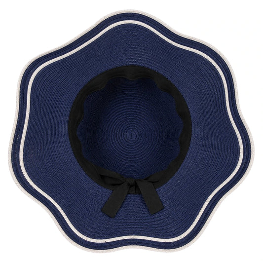 Hatvi Elegant Wave Brim Sun Hat – Blue Women's Summer Hat